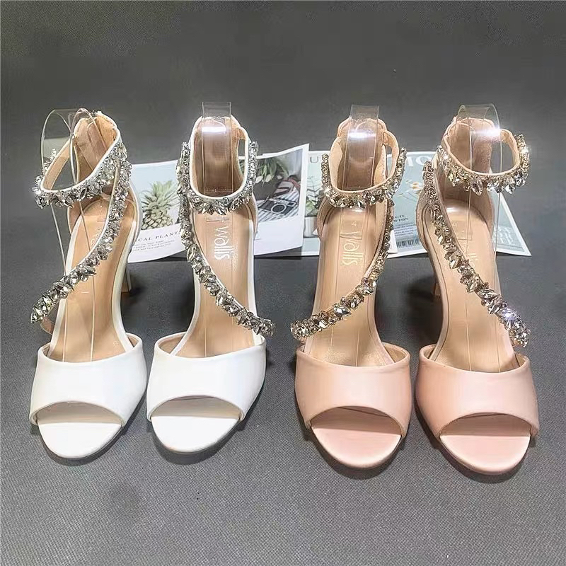 ORDER - Giày quai ngang mũi nhọn dây đá ôm chân Xuất Âu 8cm 36-41