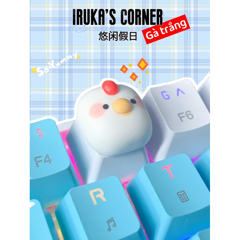 🌷Keycap động vật dễ thương ngộ nghĩnh🌷 Nút bàn phím cơ Abs doubleshot