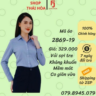 Áo Thái Hòa màu xám tro vải cao cấp siêu mịn mát 2869-19-01
