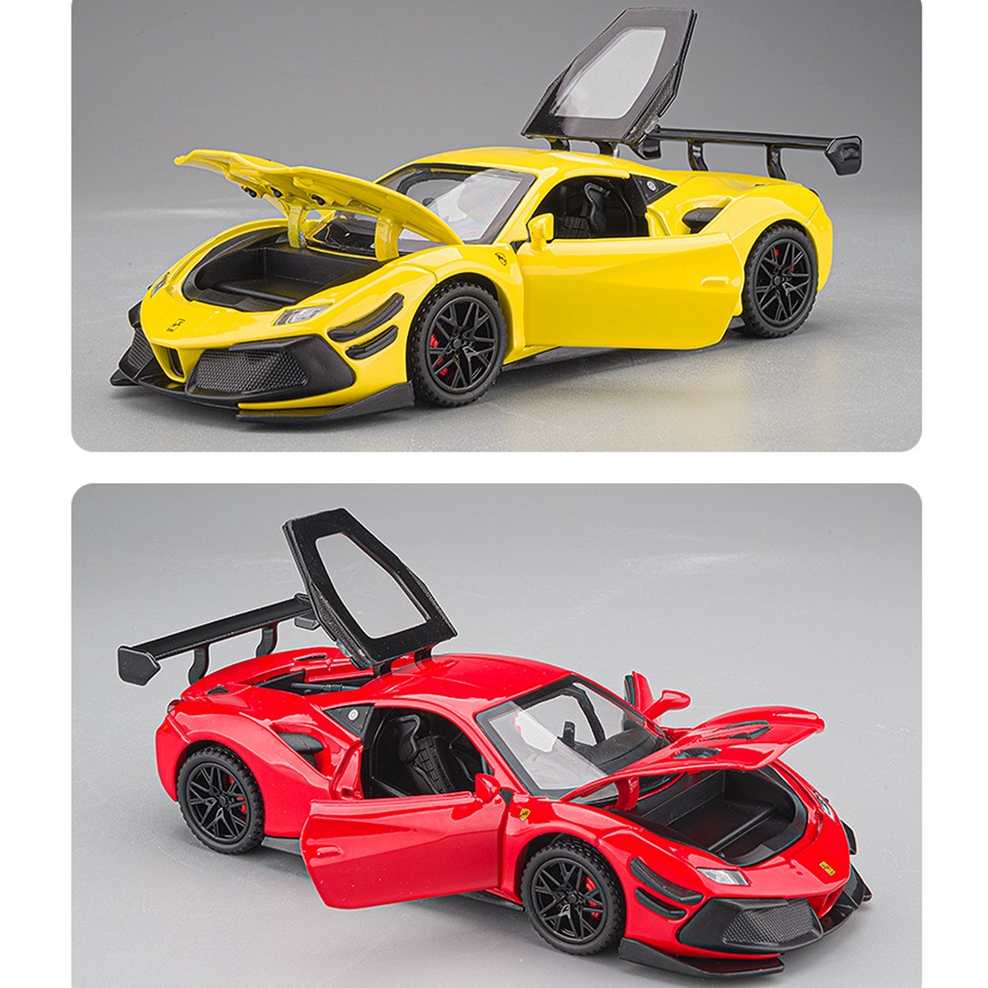 Xe mô hình bằng sắt Ferrari 488 GTB TẶNG KÈM BIỂN SỐ tỉ lệ 1:32 hãng DoubleHorses