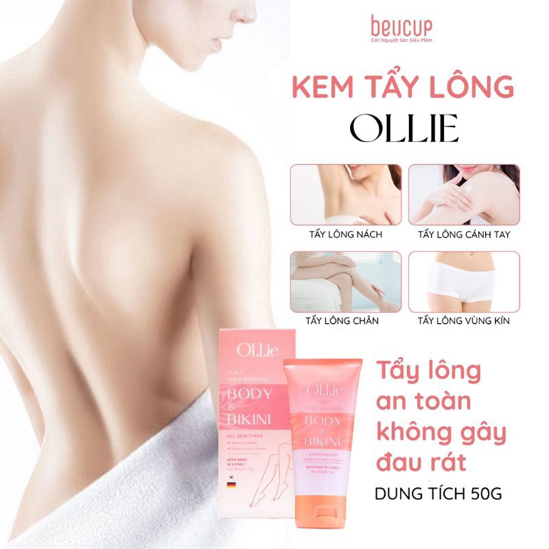 Kem tẩy lông OLLIE, tẩy lông vùng kín, diệu nhẹ thơm mát, mềm mịn cho da không gây ngứa khó chịu cho