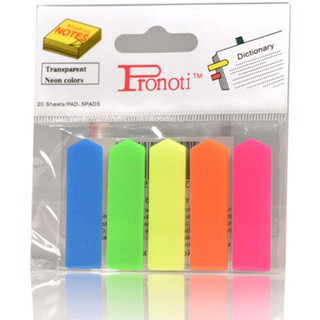 Giấy Note ghi chú nhựa 5 màu mũi tên - Giấy phân trang Pronoti 45502