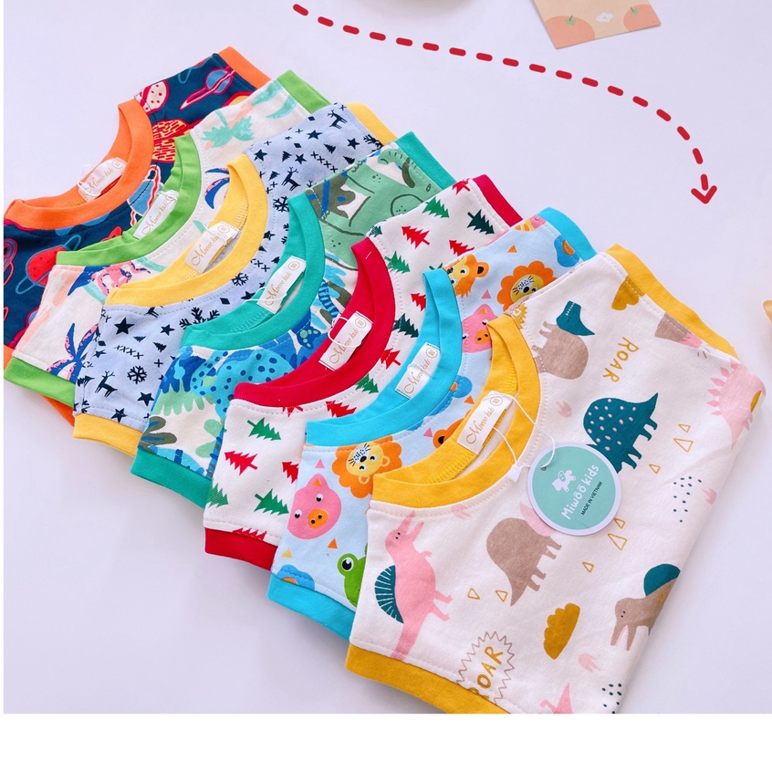 Bộ Bé Trai Sát Nách Quần Đùi Thun Bozip Của Miwoo Kids