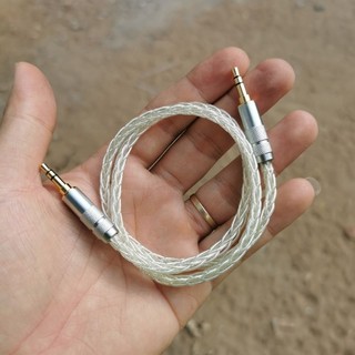 Cáp Aux 2 đầu 3.5mm dài 10cm dây đan 8x.
