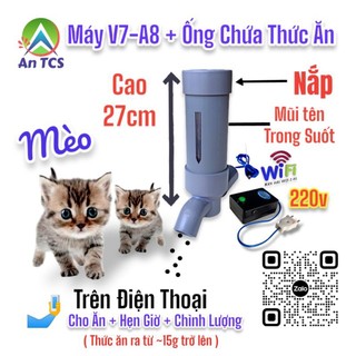 Máy cho mèo ăn tự động wifi v7-a8