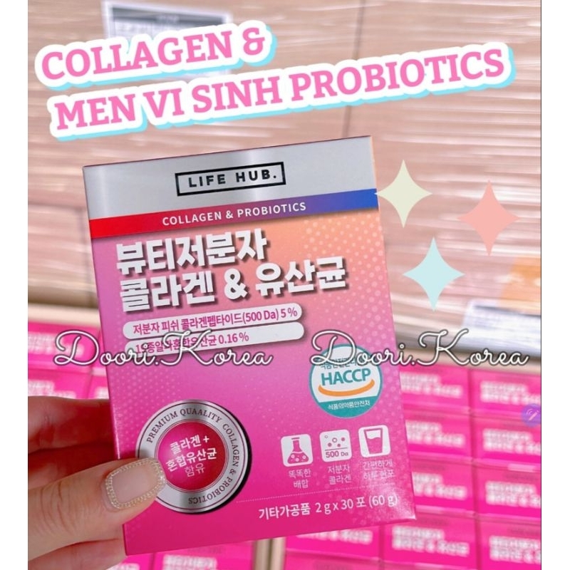 COLLAGEN & PROBIOTICS - LIFE HUB CHÍNH HÃNG DATE MỚI 2025 đủ bill