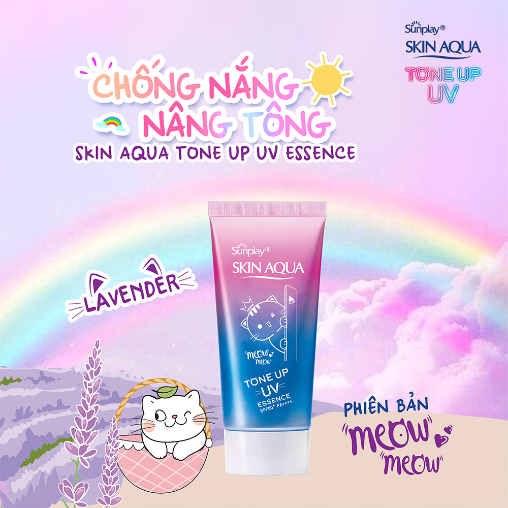 Tinh chất chống nắng nâng tông dành cho mọi loại da Sunplay Skin Aqua Tone Up UV Essence Lavender SPF50+ PA++++ (50g)