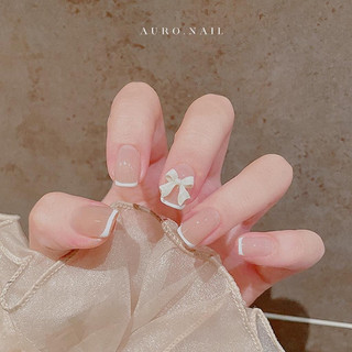 [Tặng bộ dụng cụ dán 5 món] Set nail box 24 móng tay giả dáng ngắn đính charm