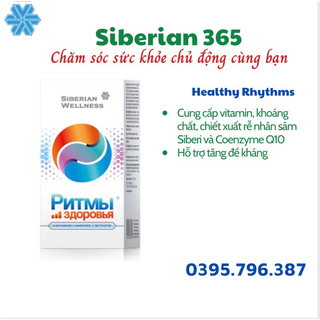 Healthy Rhythms - Hỗ trợ tăng cường sức đề kháng và sức khỏe - Siberian Wellness - Hộp 60 viên