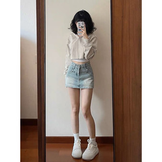 Chân váy short denim jean đùi - hàng order taobao - qc