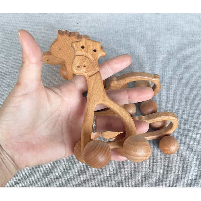 Bộ 6 xe Con Thú cho bé từ 6 tháng xe gỗ xe đồ chơi cho bé