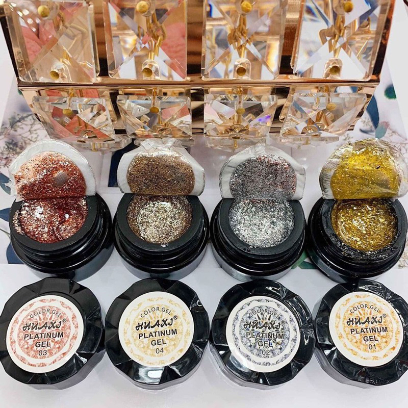 Gel nhũ kim tuyến, gel nhũ đặc siêu sáng JAKOU HUAXI bạc, vàng đồng 💥TẬN GỐC💥 nhũ đặc nhuyễn siêu xinh, siêu sáng, dễ vẽ