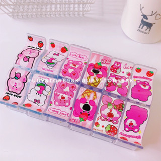 Kẹp càng cua 5 răng hình gấu dâu lotso hòng sen nhựa trong cao cấp