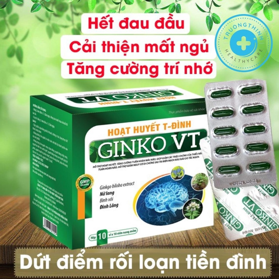 HOẠT HUYẾT T-ĐÌNH GINKO VT hộp 100 viên Hỗ trợ hoạt huyết tăng cường tuần hoàn máu não