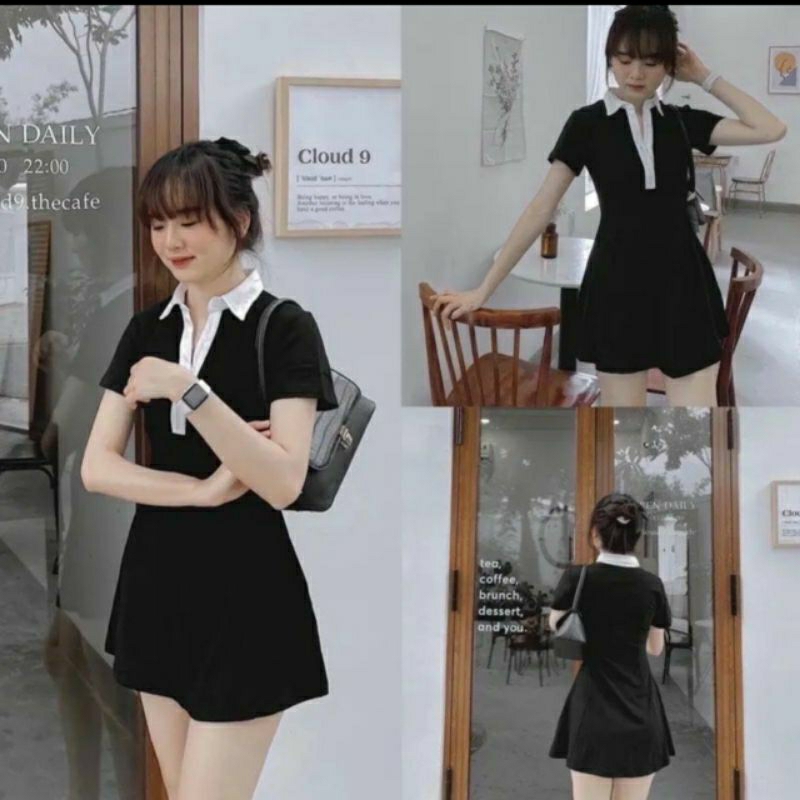 TT 05 • đầm polo nữ kiểu mới 2022 , thiết kế cổ trắng cực xinh