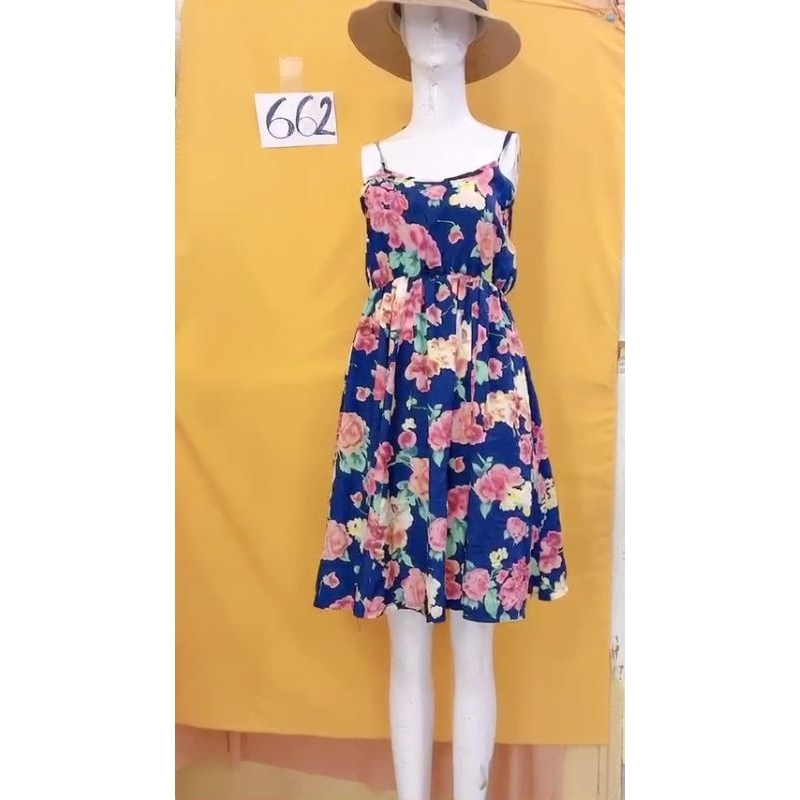 đầm voan hoa 2 dây tăng chỉnh size S/M. S662