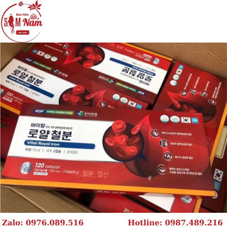 𝐕𝐢𝐞̂𝐧 𝐬𝐚̆́𝐭 𝐕𝐢𝐭𝐚𝐥 𝐑𝐨𝐲𝐚𝐥 𝐈𝐫𝐨𝐧 hộp 120 viên
