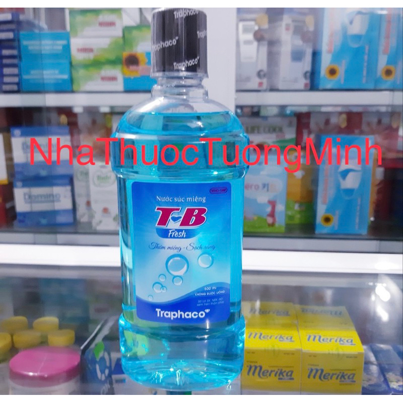 Nước súc miệng T-B Fresh Traphaco hỗ trợ sát trùng răng miệng, họng, thơm miệng (500ml) - TB Fresh
