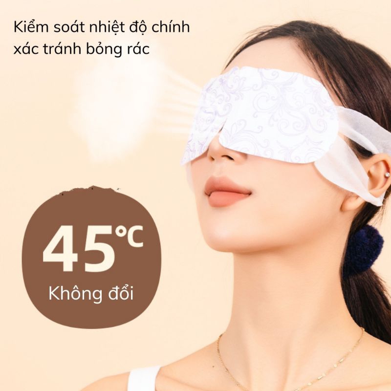 Mặt Nạ Mắt Nóng Xông Hơi Nước Chườm Nóng Mắt Thư Giãn Giảm Mỏi Mắt Hương Ngải Cứu, Hoa Oải Hương, Hoa Cúc, Hoa Hồng