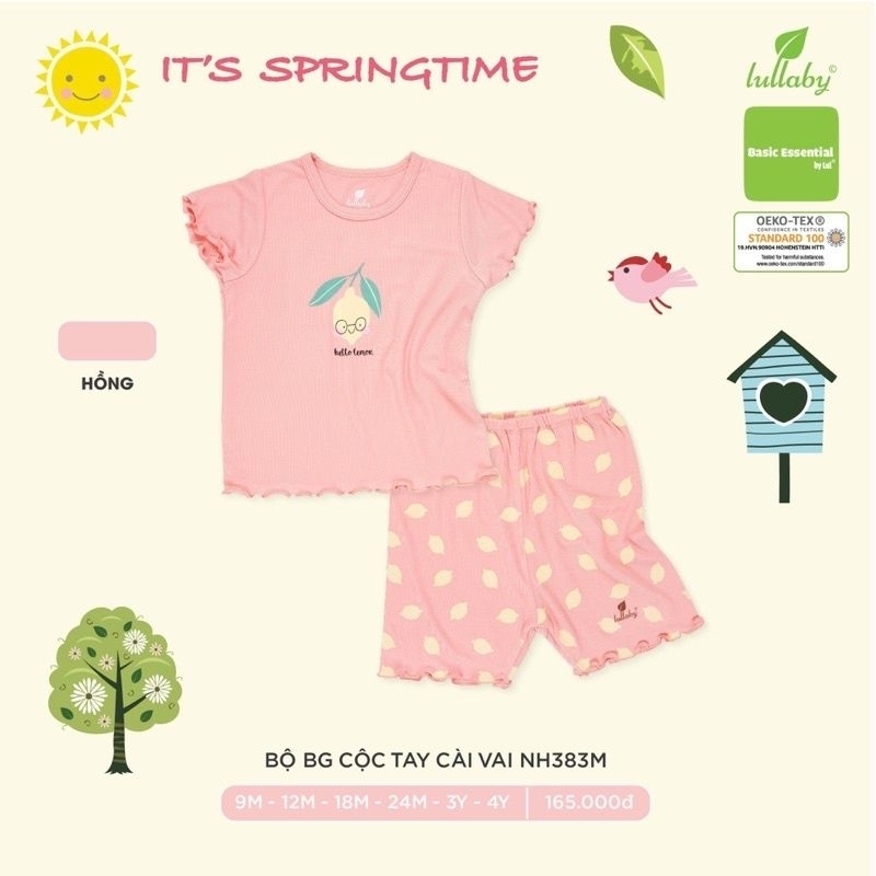 Bộ cộc tay cao cấp  Bé Gái petit Lullaby  2023 NH383M - NH483M