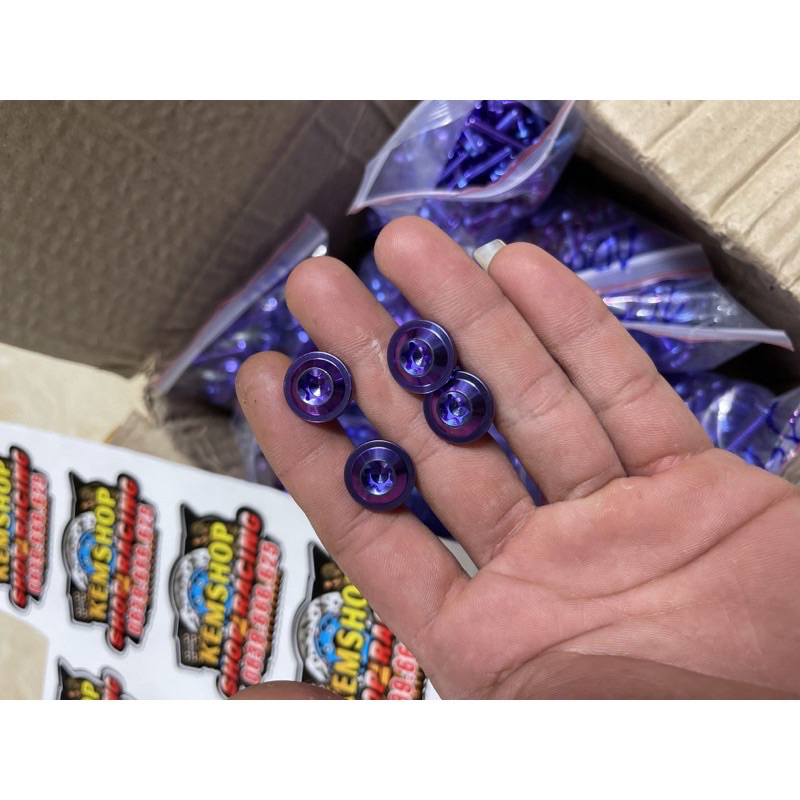 Combo 4 Titanium +Long Đen Kitaco Lắp Tay Sách Wave 50/100/110 Cực Chất.