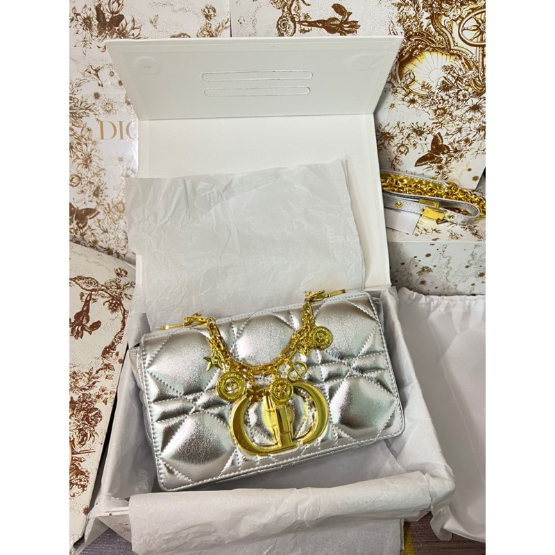 Túi Xách Dior Caro Bạc Vàng Size 20  -  By Anh Dinh Phuong