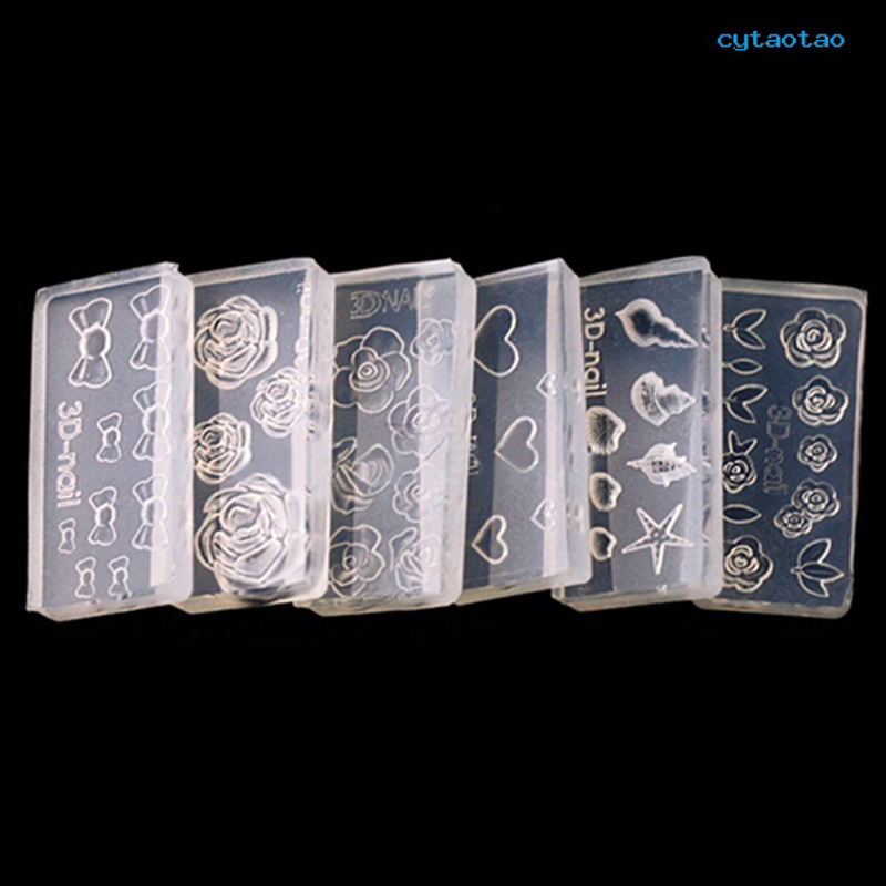 Set 6 khuôn silicon tạo hình hoa nơ thú nổi ( mẫu ngẫu nhiên )