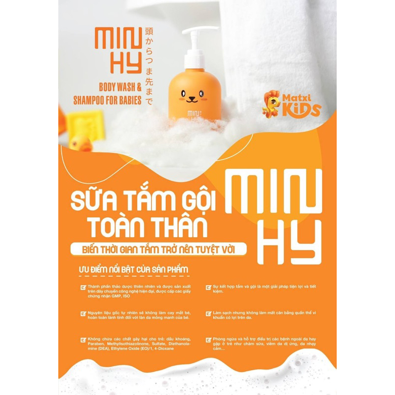 Sữa tắm gội trẻ em Minhy