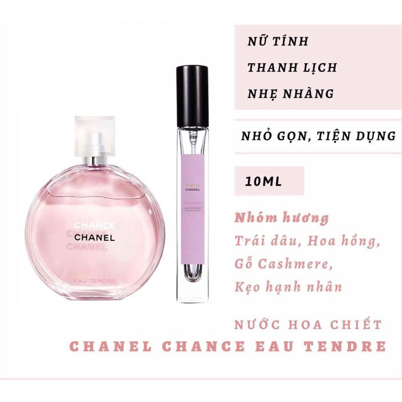 Nước hoa nữ cao cấp 𝓒𝓗𝓐𝓝𝓒𝓔 𝓒𝓗𝓐𝓝𝓔𝓛 HỒNG EDT 10ml - Authentic- CHÍNH HÃNG |