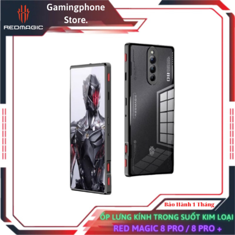 Ốp lưng trong suốt viền kim loại nubia red magic 8 pro / 8 pro + sang trọng chống sốc