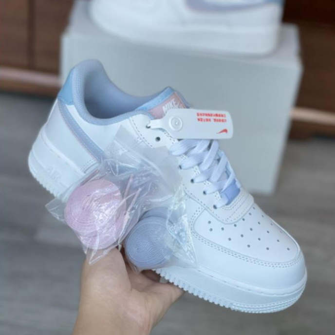 Giày_nike trắng xanh, giày af1 trắng xanh hàng cao cấp full size, full bill box phụ kiện