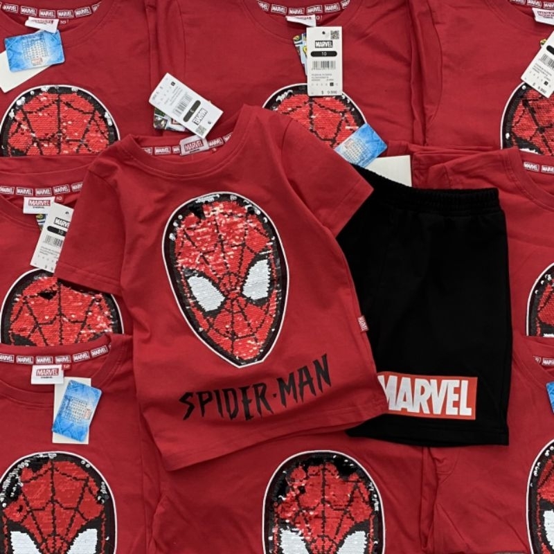 Bộ hè bé trai siu nhân lật cườm xịn