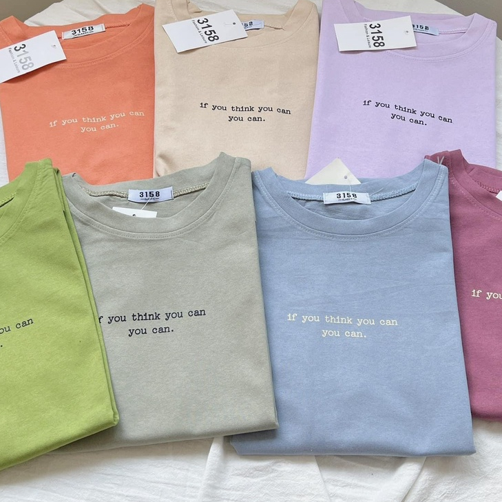 Áo thun form rộng 3158 mẫu "If you think you can you can" chất conton nam nữ