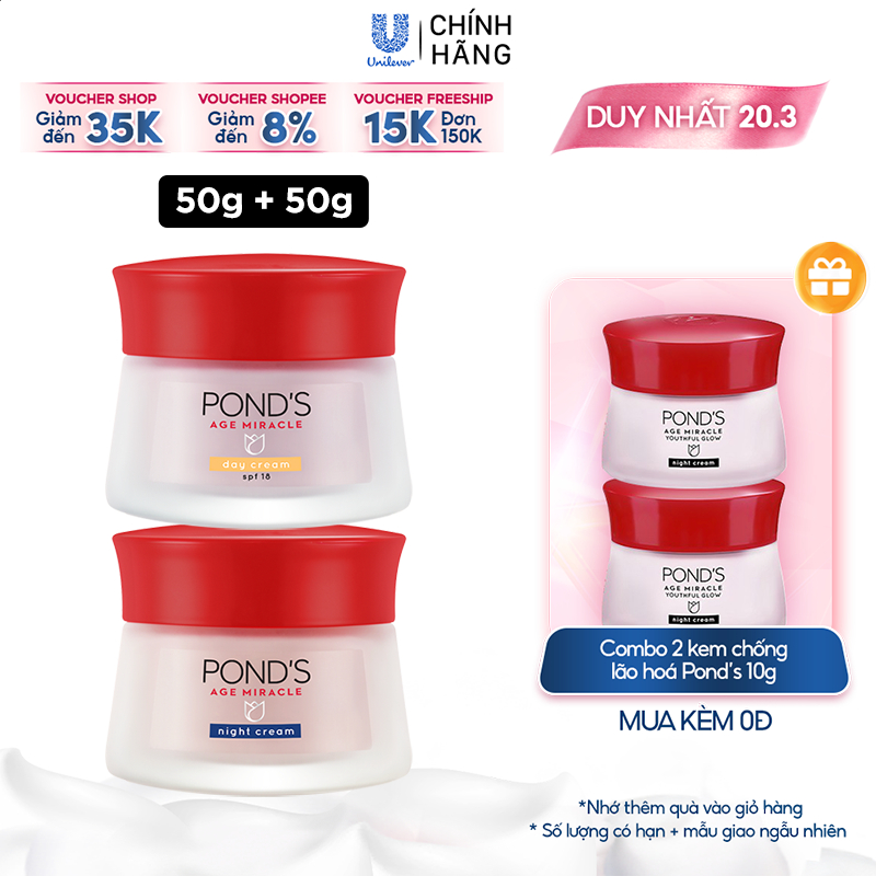 Bộ Sản Phẩm Kem Dưỡng Da PONDS Age Miracle Chống Lão Hoá Ngày Và Đêm ...