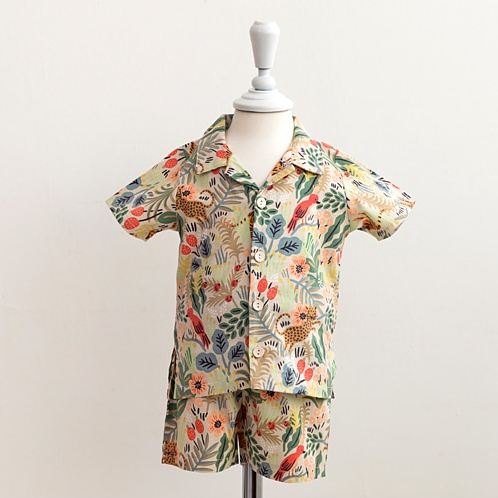 Bộ áo kèm quần hè thoáng mát Jungle LITTER TINI made in Korea cho bé từ 8-14kg thời trang trẻ em BABYKOREA