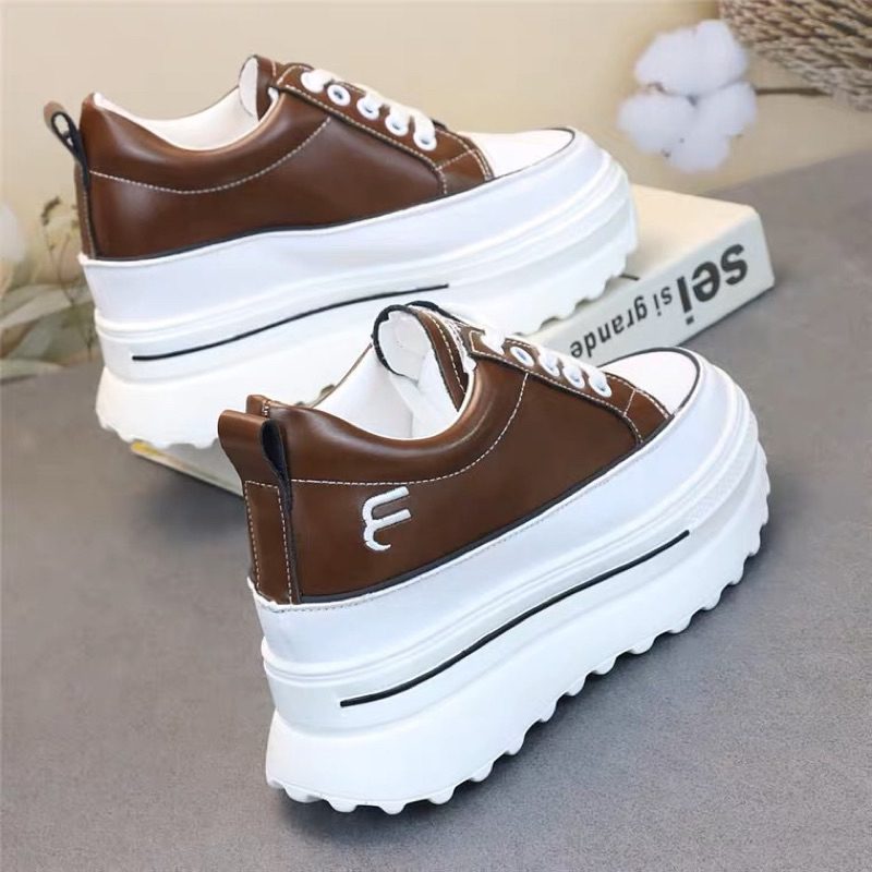 (Order) Giày thể thao độn đế 9cm Andu Store, giày độn đế siêu nhẹ QC(Video, ảnh thật)sẵn trắng 36