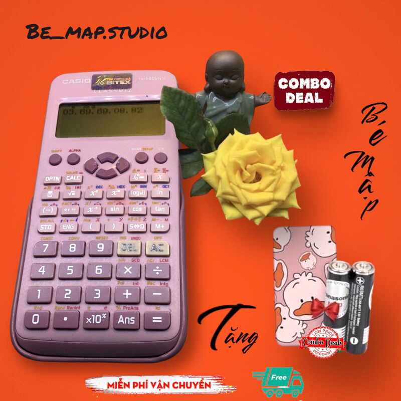 | Máy Tính Cầm Tay CASIO FX-580VNX Hồng CŨ Chính Hãng.