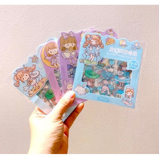 Set 3 hình dán sticker nhũ lấp lánh hoạt hình đáng yêu