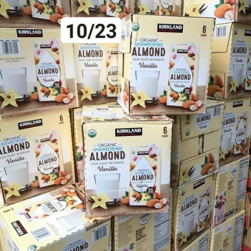 Thùng 6 Hộp và 12 Hộp Sữa Hạnh Nhân Hương Vani Kirkland Organic Unsweetened Almond Vanilla