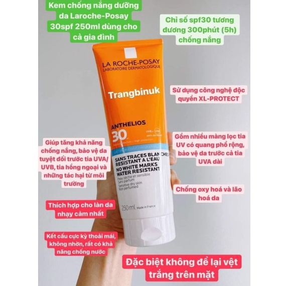 Kem chống nắng Laroche Posay SPF 30 dùng cho mặy và body