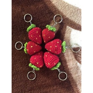 Móc chìa khoá dâu tây bằng len handmade/strawberry crochet