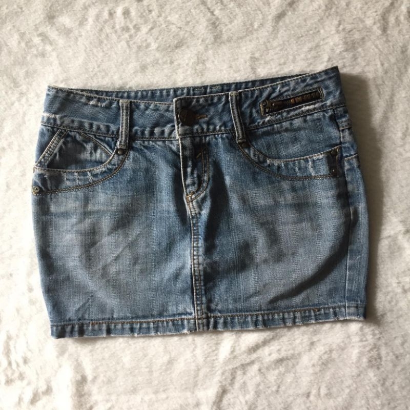 Váy jean cạp thấp y2k miniskirts