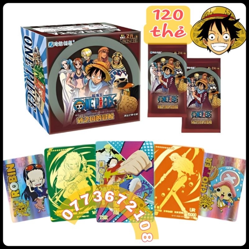 Hộp 24 pack ( tổng 120 ) thẻ bài One Piece phiên bản VIP Thẻ hiếm ( hộp nâu )