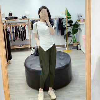 Áo lệch vai nhún eo lệch vạt