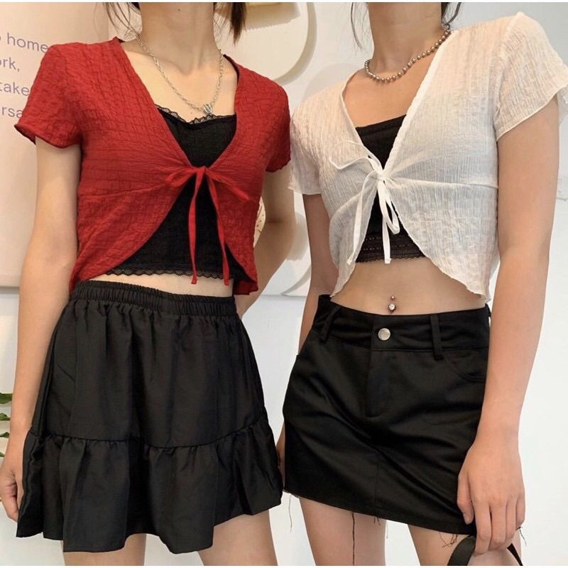 Áo croptop buộc dây hàng thiết kế cao cấp siêu đẹp