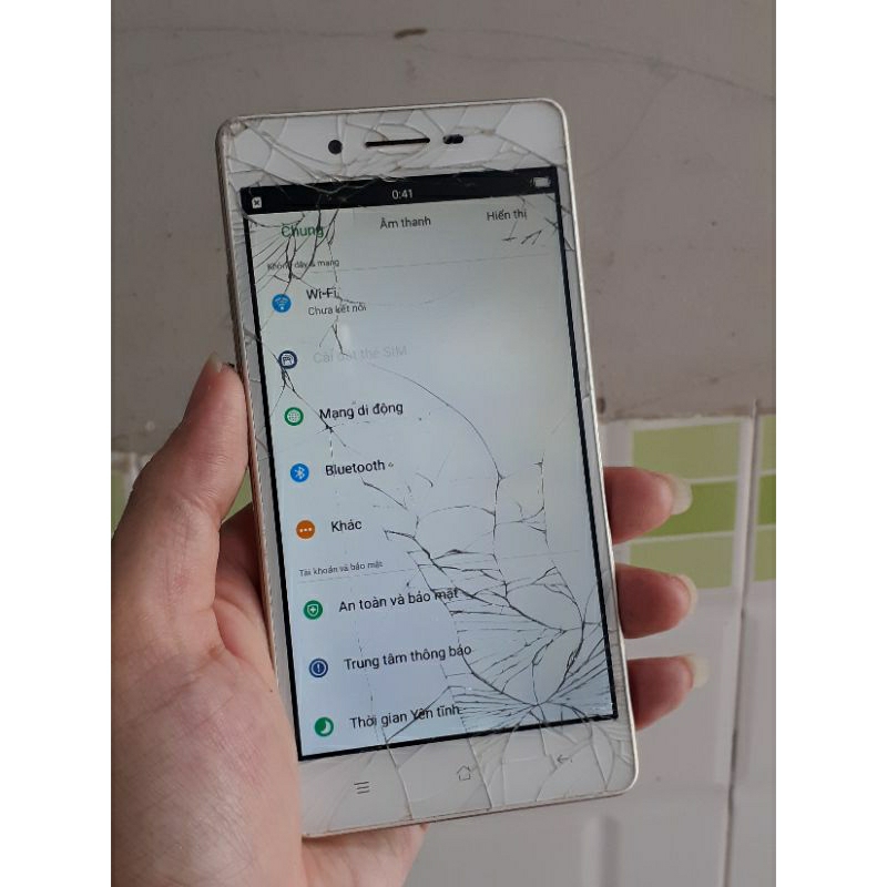 Điện thoại cũ Oppo Neo 7  zin tem, seri number đẹp đáng sưu tầm, nứt kính, bán xác