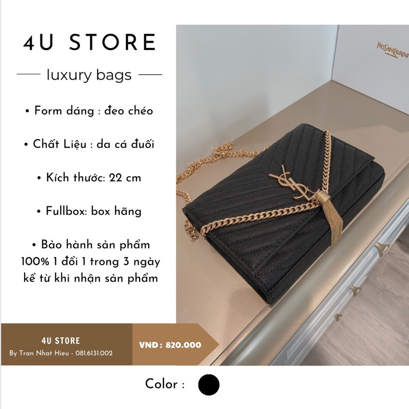 Túi đeo chéo Y.S.L da cá đuối size 22cm fullbox kèm túi vải