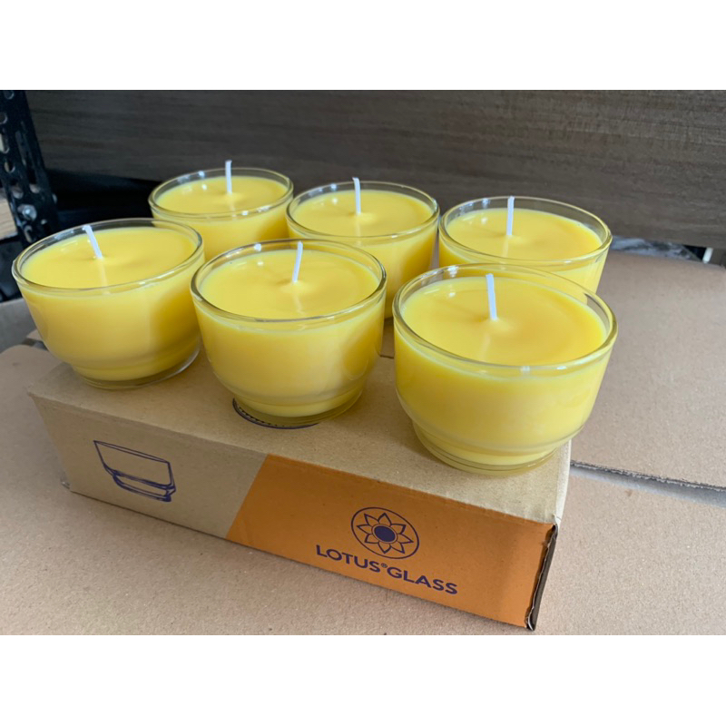 Nến bơ cốc thủy tinh T56 - Tuệ Đăng không mùi không khói thời gian cháy 17-20h