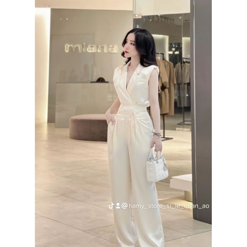 Set lụa áo gile quần lụa xuông sang chảnh,cá tính