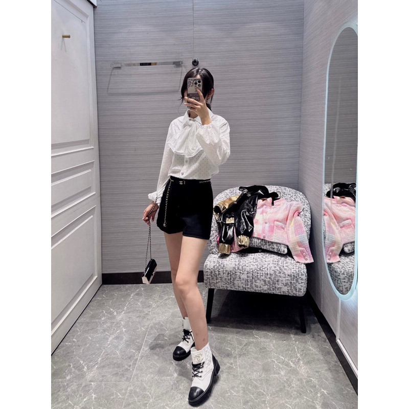 Áo sơ mi nữ tay phồng mẫu mới 2023 CN Channel thời trang cao cấp